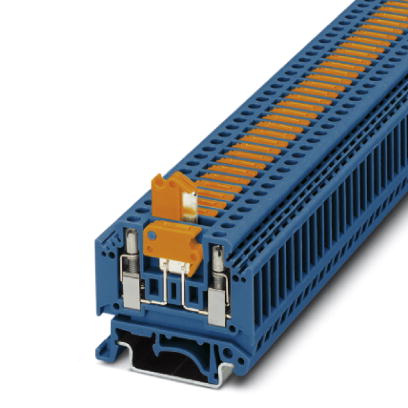 Phoenix Contact Knife Disconnect Terminal Block; MTK-P/P BU; 10A; 300V; #28 - #12; Blue